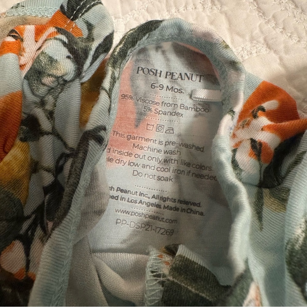 Posh Peanut Mirabella Bodysuit Twirl Ruffled Cap Sleeves (Size 6-9 Mo) - Picture 6 of 6